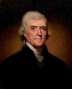 Official Presidential portrait of Thomas Jefferson – president and paleontologist